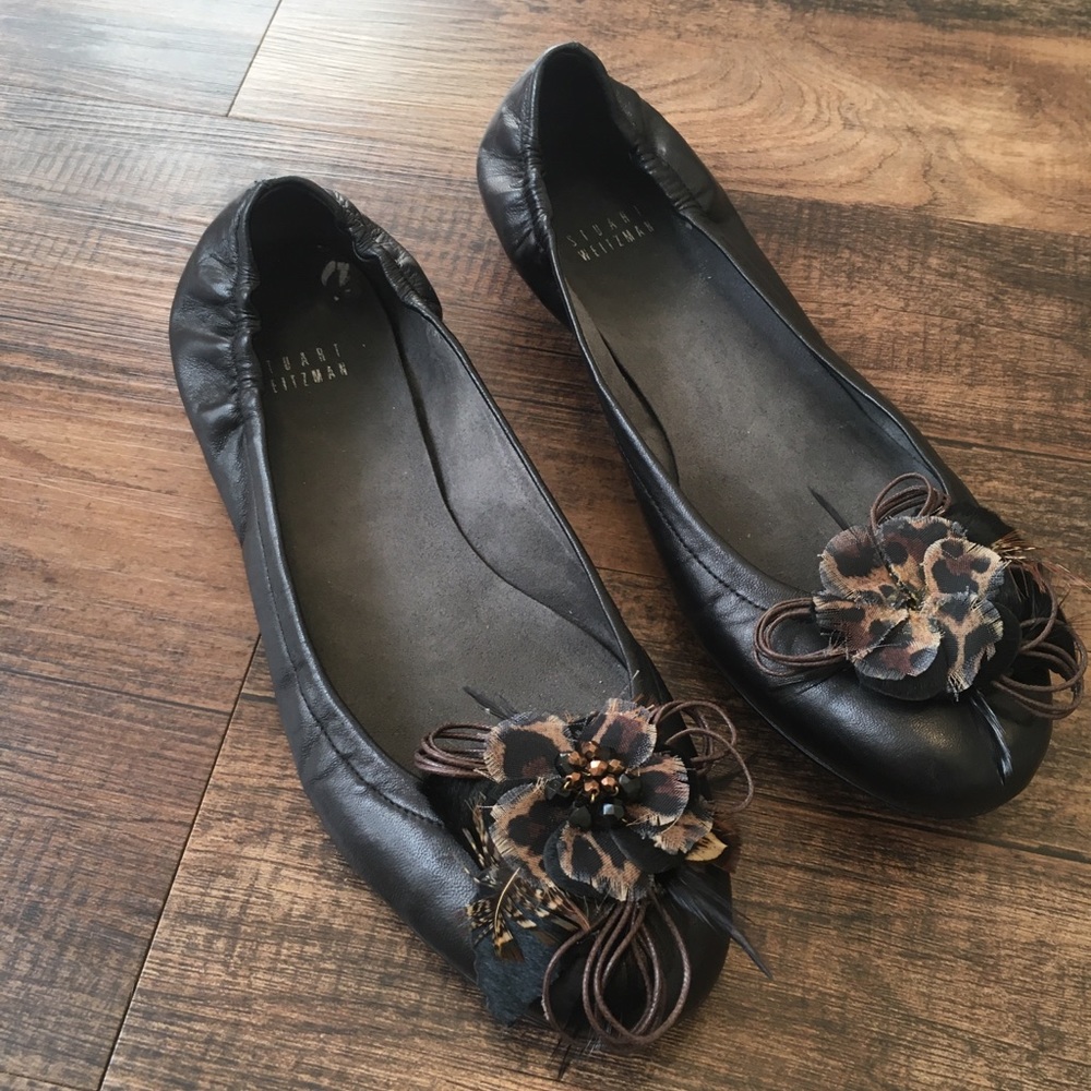 STUART WEITZMAN Brown Soft Leather Ballet Flats!